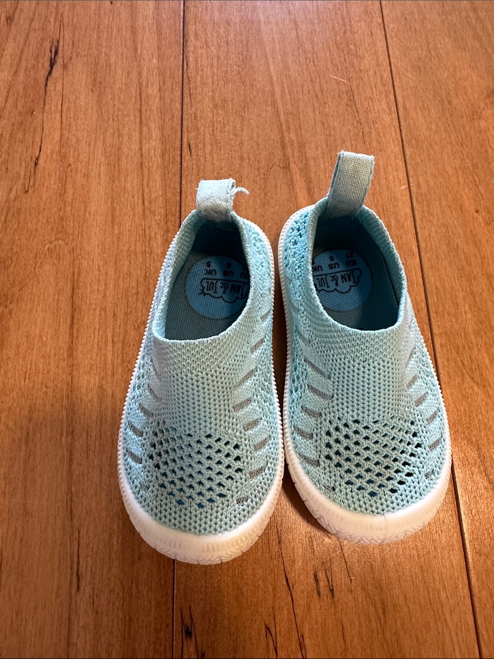 Jan & Jul Blue Knit Slip-On Kids Shoes